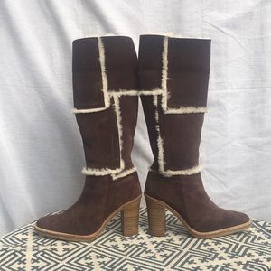 Dark Brown Knee High Boots 3.5” Heel